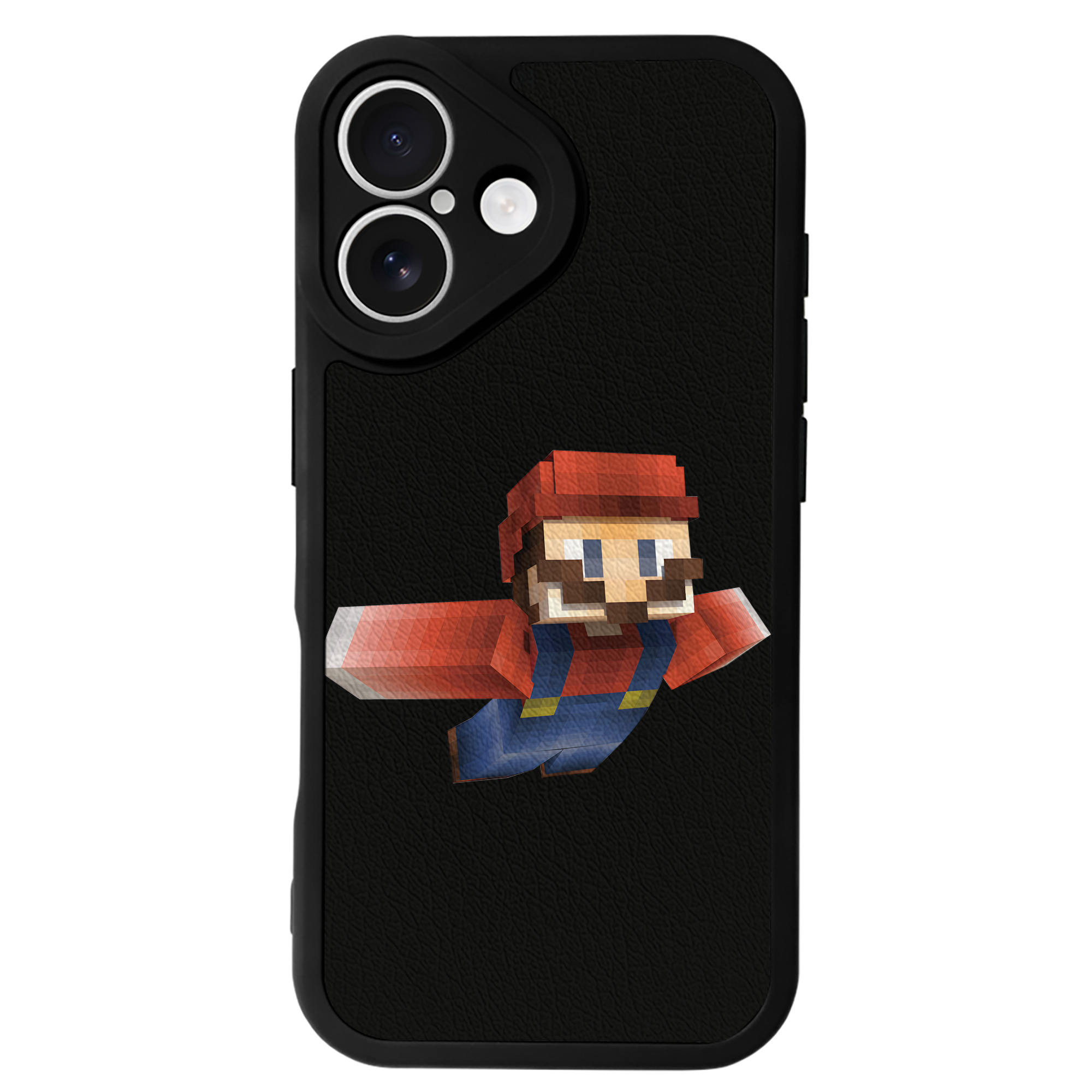 （画像用） マインクラフト ブロックの世界 Minecraft MC Block world 【iPhone 16シリーズ対応】シリコンスマホケース（レザー調） 材質：シリコン